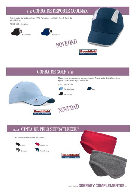 gorras y complementos - Linitex