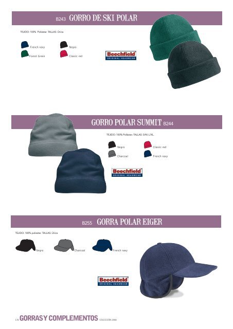 gorras y complementos - Linitex