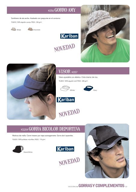 gorras y complementos - Linitex