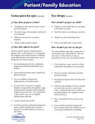 Eye Drops (Spanish) - Children's Hospitals and Clinics of Minnesota