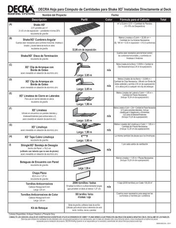 Estimating Sheet Shake XD pg 1.indd - Decra