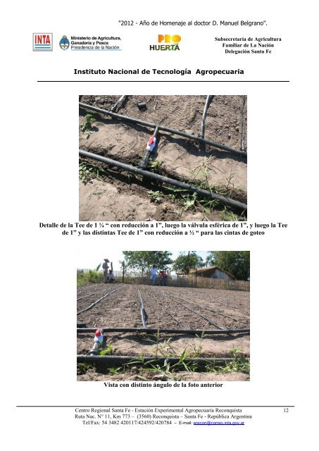 Informe Técnico de Sistema de Riego por goteo adaptado ... - INTA