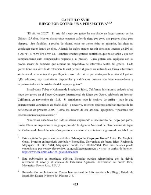 Perspectiva: Riego Por goteo - UPRM
