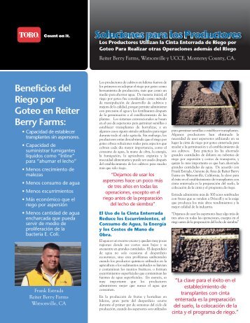 Beneficios del Riego por Goteo en Reiter Berry Farms: - Toro Media