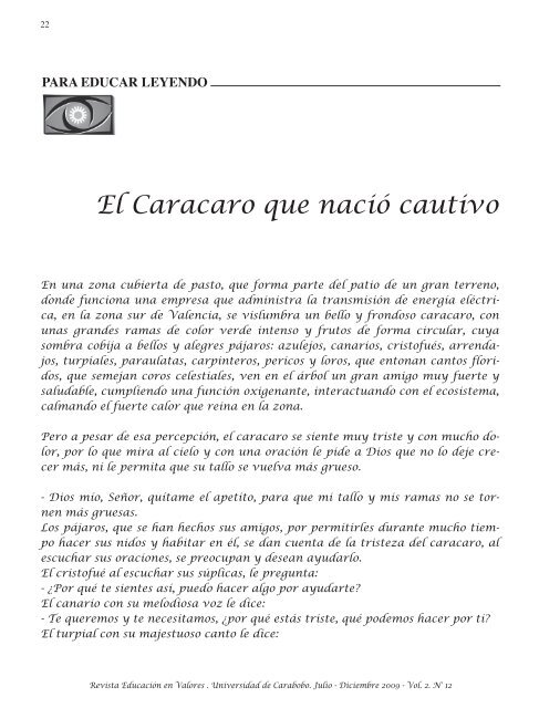 El Caracaro que nació cautivo - Portal de Revistas Electrónicas ...