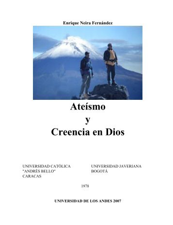 Ateísmo y Creencia en Dios - Web del Profesor - Universidad de Los ...