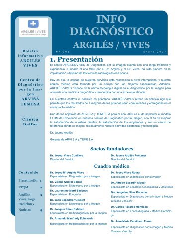 1. Presentación INFO DIAGNÓSTICO ARGILÉS / VIVES - ARVI