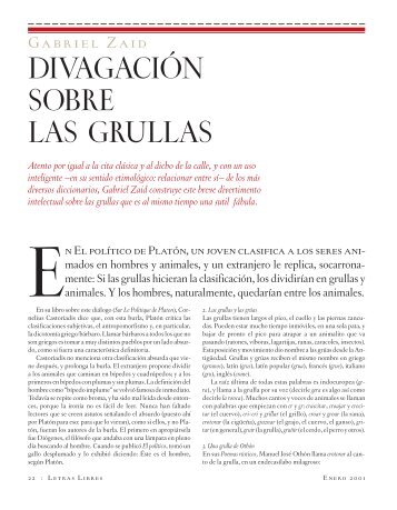 DIVAGACIÓN SOBRE LAS GRULLAS - Letras Libres