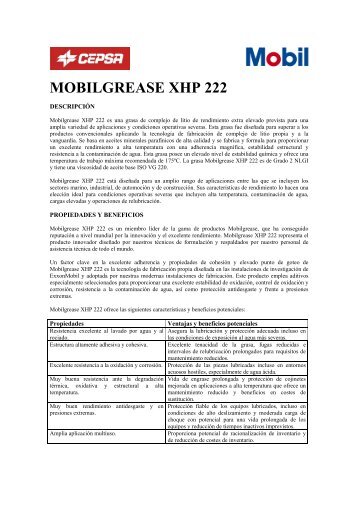 MOBILGREASE XHP 222 - Cepsa