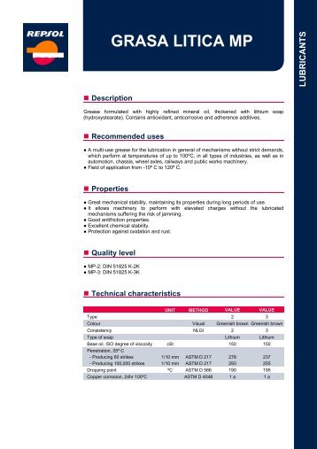 grasa litica mp lubricants - Repsol