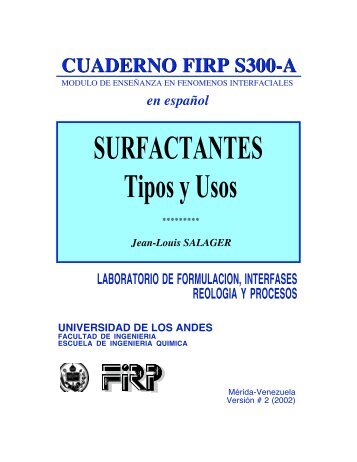 SURFACTANTES Tipos y Usos - Laboratorio FIRP - Universidad de ...