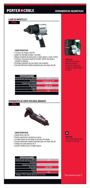 Catalogo herramientas neumáticas y clavadoras - Porter Cable