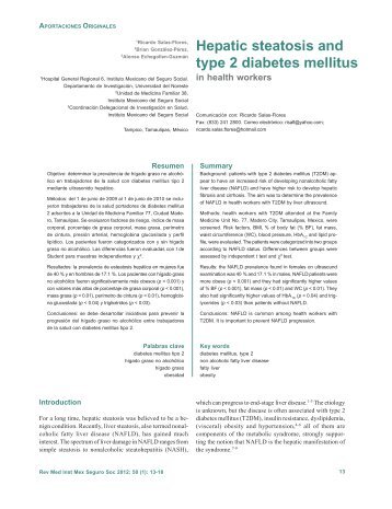 Hepatic steatosis and type 2 diabetes mellitus - edigraphic.com