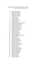 qualified applicants for interview for sy: 2013-2014 1 abad, angelo ...