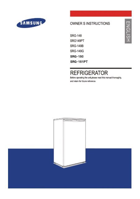 Samsung SRG-148 User Guide Manual PDF - Fridge Freezer Manual
