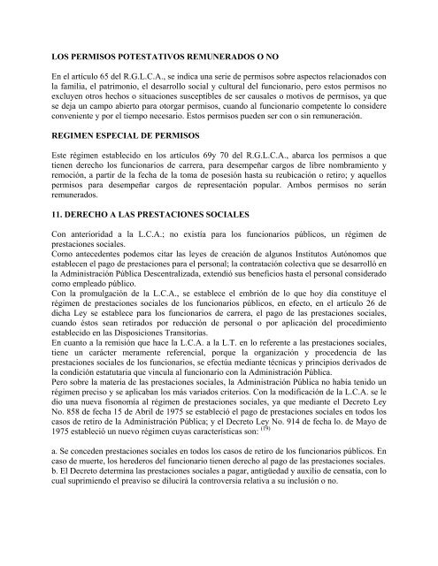 DERECHOS DE LOS FUNCIONARIOS EN LA LEY DE CARRERA ...