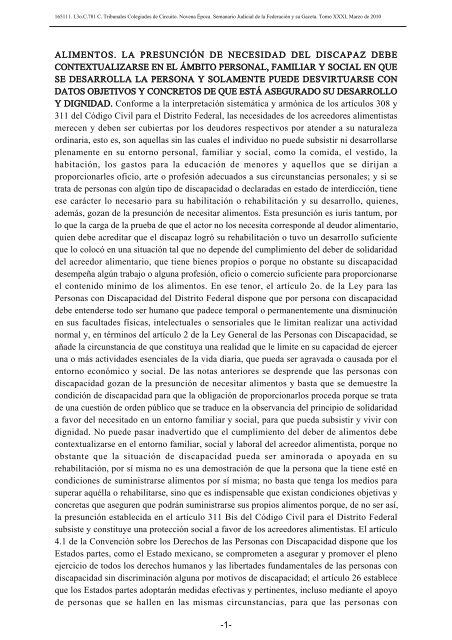 alimentos. la presunción de necesidad del discapaz debe ...