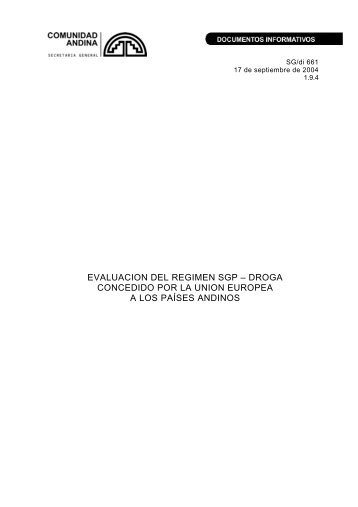 evaluacion del regimen sgp - Intranet - Comunidad Andina