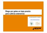 Riego por goteo en baja presión para cultivos extensivos