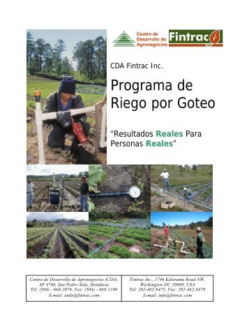 Programa de Riego por Goteo - Fintrac Inc.