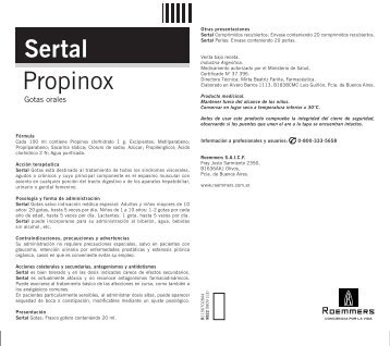Sertal Propinox - Roemmers