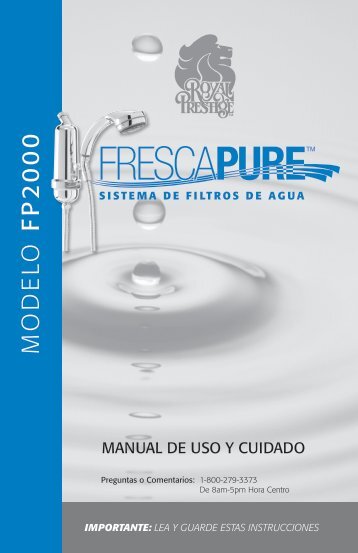 Manual de Uso y Cuidado del Filtro Ducha ... - Royal Prestige