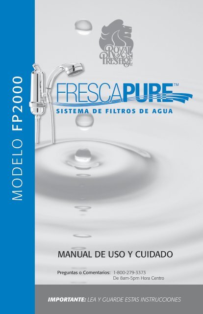 Manual de Uso y Cuidado del Filtro Ducha ... - Royal Prestige