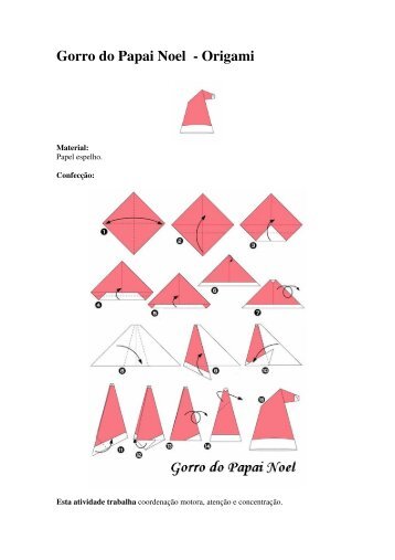 Gorro do Papai Noel - Origami - KatiaChedid
