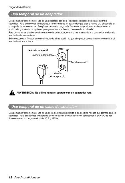 Aire Acondicionado Manual del usuario - LG Electronics