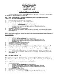 Certificate of Competency Application - City of Punta Gorda