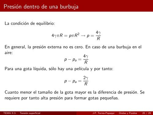 TEMA II.3 - Tensión superficial - Universidad de Guanajuato