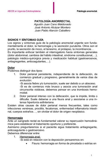 Patología anorrectal. - ABCDE en Urgencias Extrahospitalarias