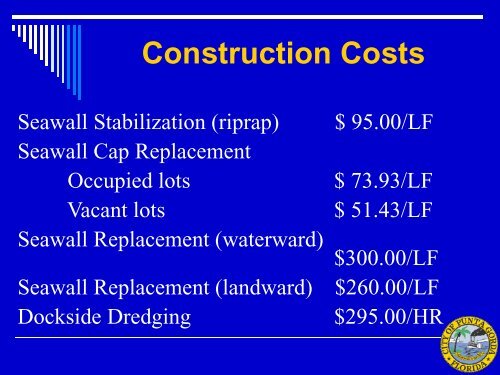 Overview of Canal Maintenance Ordinances - City of Punta Gorda
