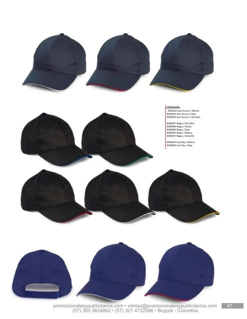 Catalogo Gorras - Promocionales & Publicitarios