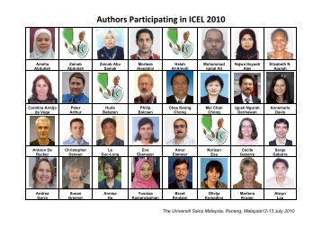 Authors Participating in ICEL 2010 - Academic Conferences Limited
