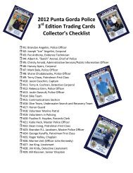 2010 Punta Gorda Police 3rd Edition Trading Cards Checklist