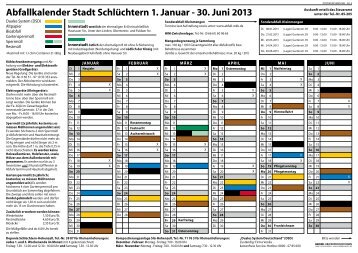 Abfallkalender 2013 - Innenstadt - Stadt Schlüchtern