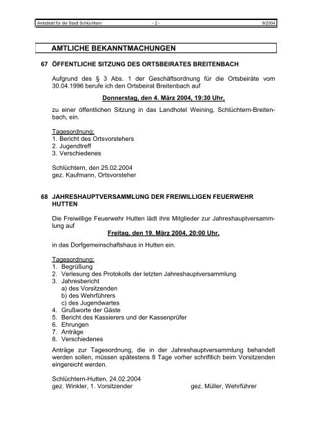 AMTSBLATT SCHLÜCHTERN - Stadt Schlüchtern