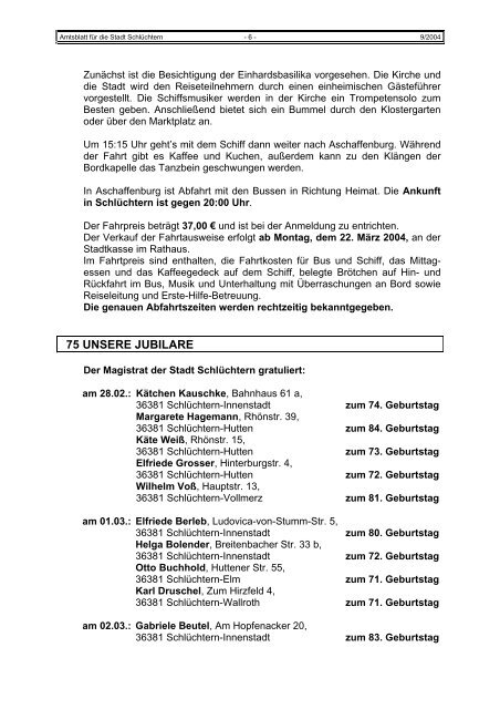 AMTSBLATT SCHLÜCHTERN - Stadt Schlüchtern