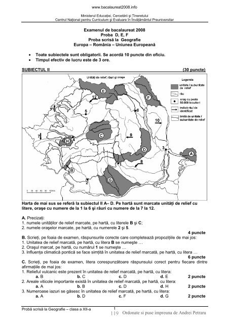 1 Ordonate si puse impreuna de Andrei Petraru - Profu' de geogra'