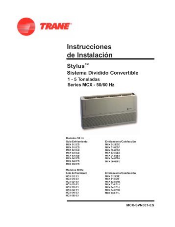 5 Toneladas Series MCX - Climas Trane