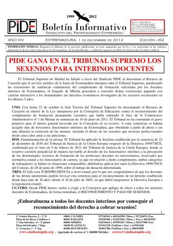 pide gana en el tribunal supremo los sexenios para interinos docentes