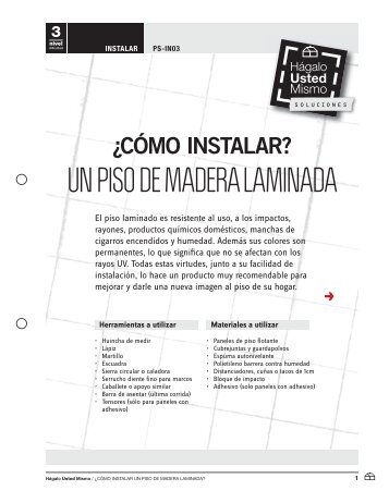 Cómo instalar un piso de madera laminada. - Hágalo Usted Mismo