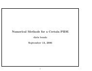 Numerical Methods for a Certain PIDE (Chris Bemis)