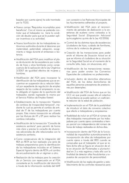 Actividades de gestión - Seguridad Social