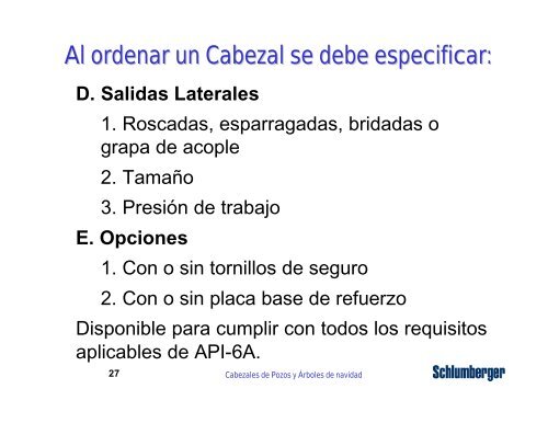 cabezales de pozo y árboles de navidad - Metro Emergencias