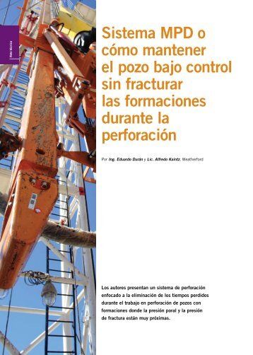 Sistema MPD o cómo mantener el pozo bajo control ... - Petrotecnia