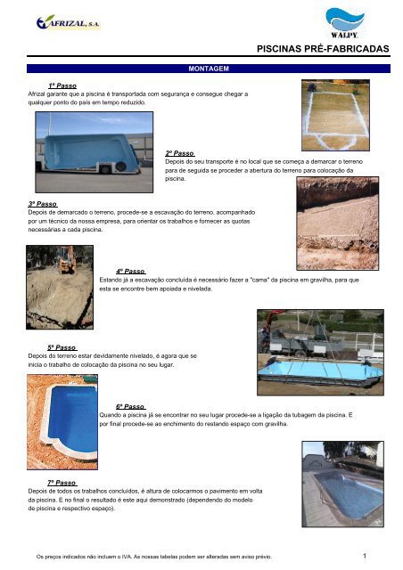 PISCINAS PRÉ-FABRICADAS