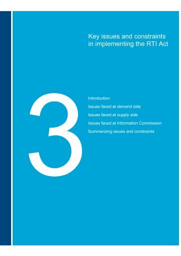 Key issues and constraints in implementing the RTI Act - Right to ...