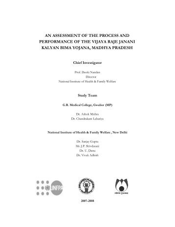 an assessment of the process and performance of the vijaya raje ...